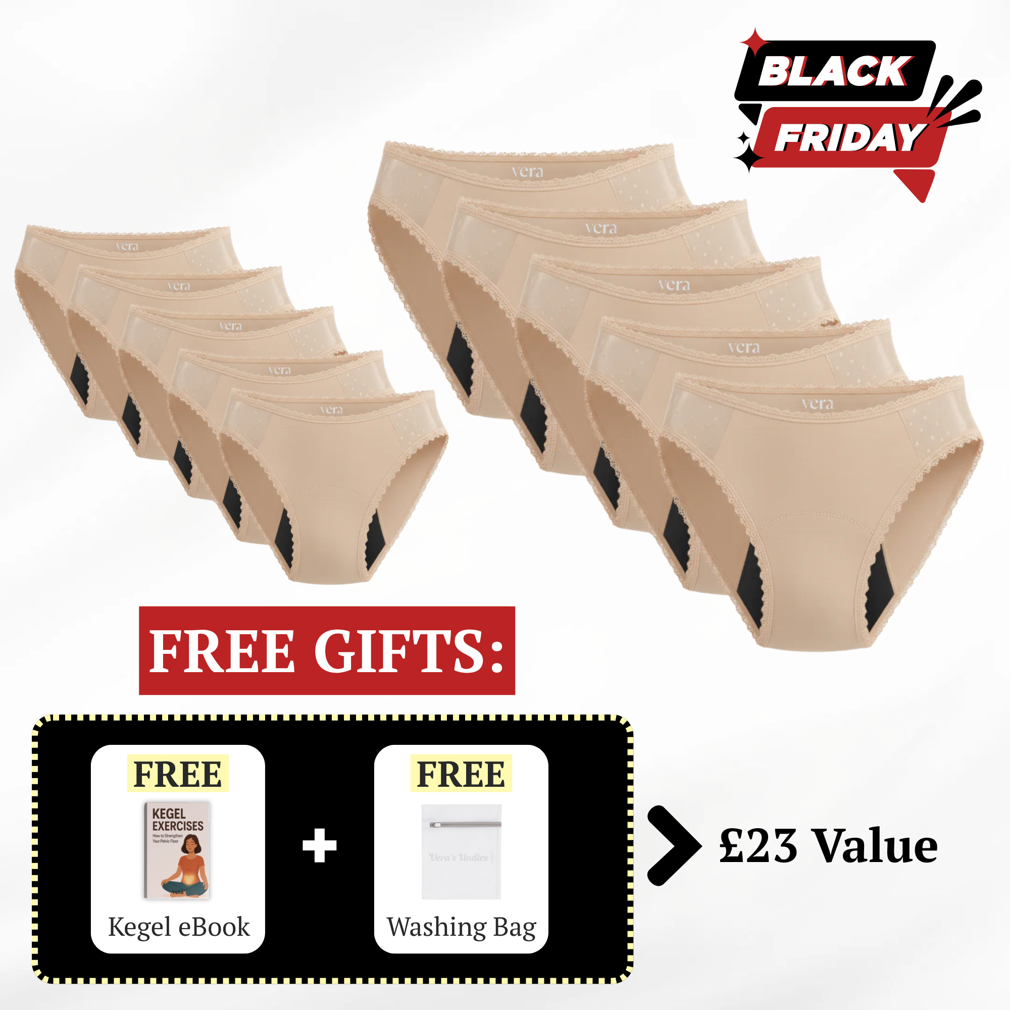 Vera's Elegant Leakproof Briefs (10-Pack)