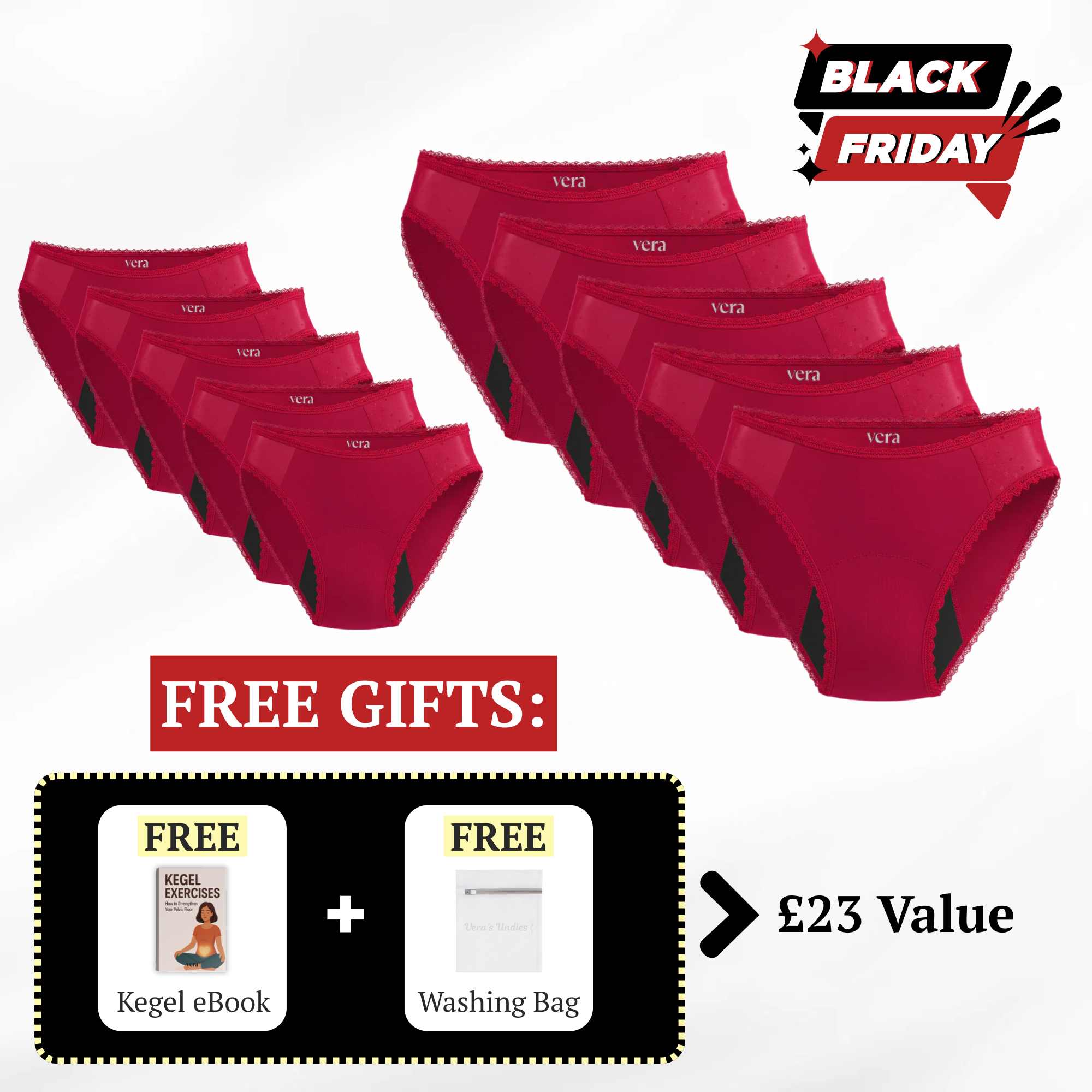 Vera's Elegant Leakproof Briefs (10-Pack)