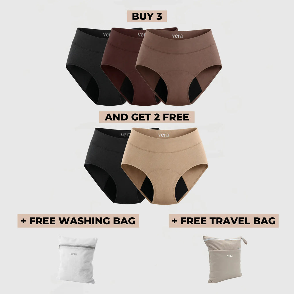 Vera's Signature Leakproof Underwear (3+2 FREE)