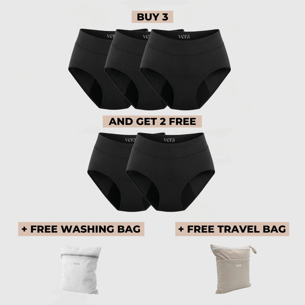 Vera's Signature Leakproof Underwear (3+2 FREE)