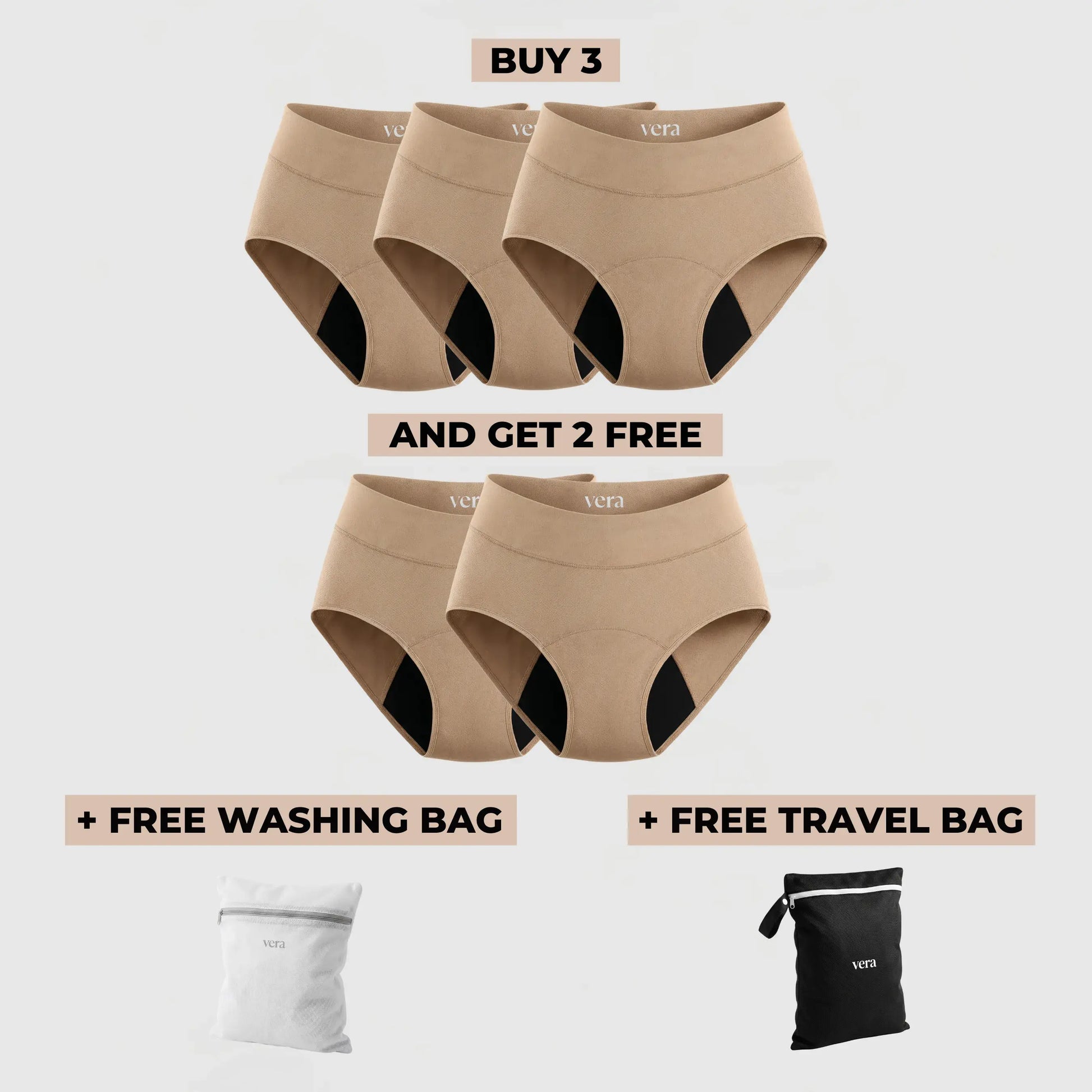Vera's Signature Leakproof Underwear (3+2 FREE)
