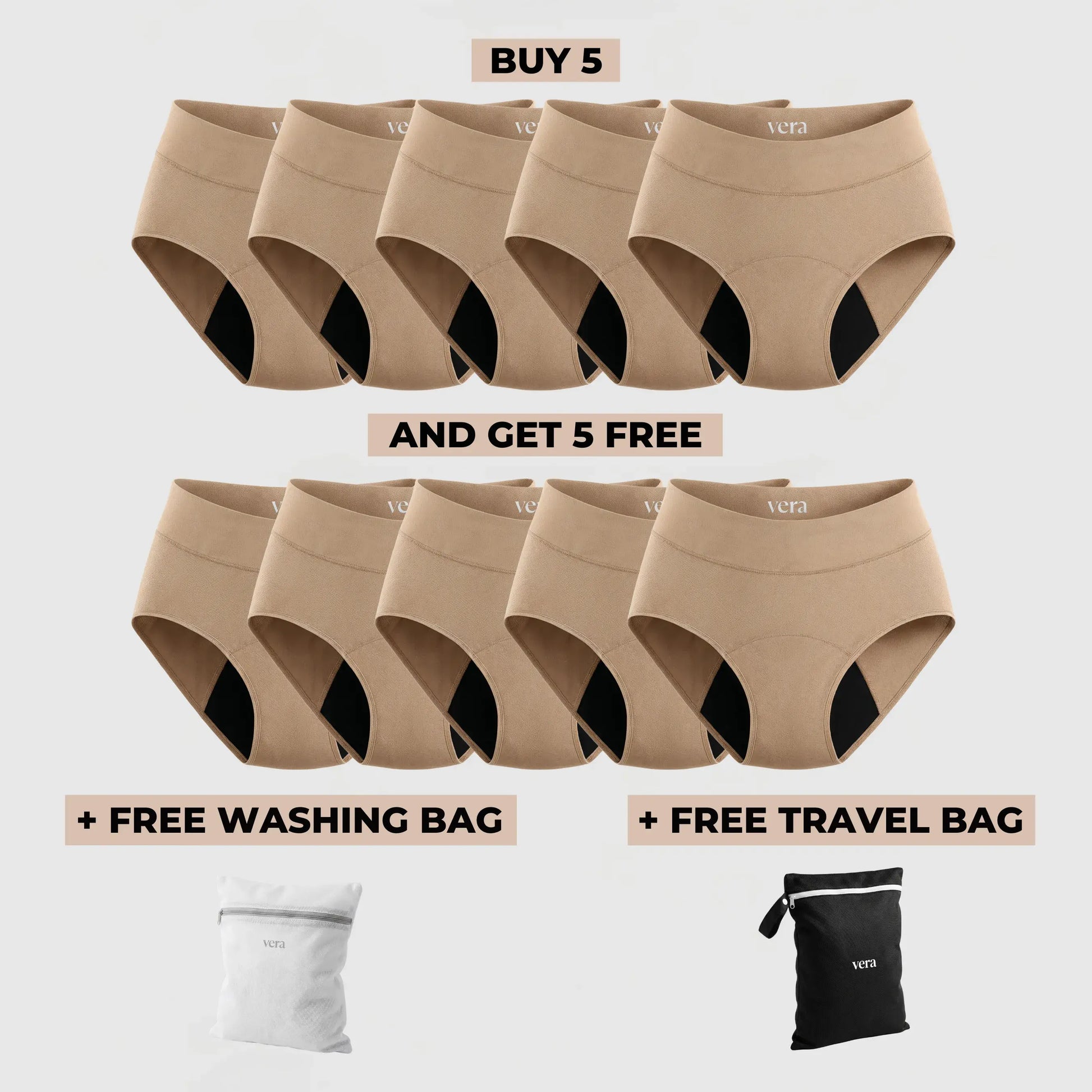 Vera's Signature Leakproof Underwear (5+5 FREE)
