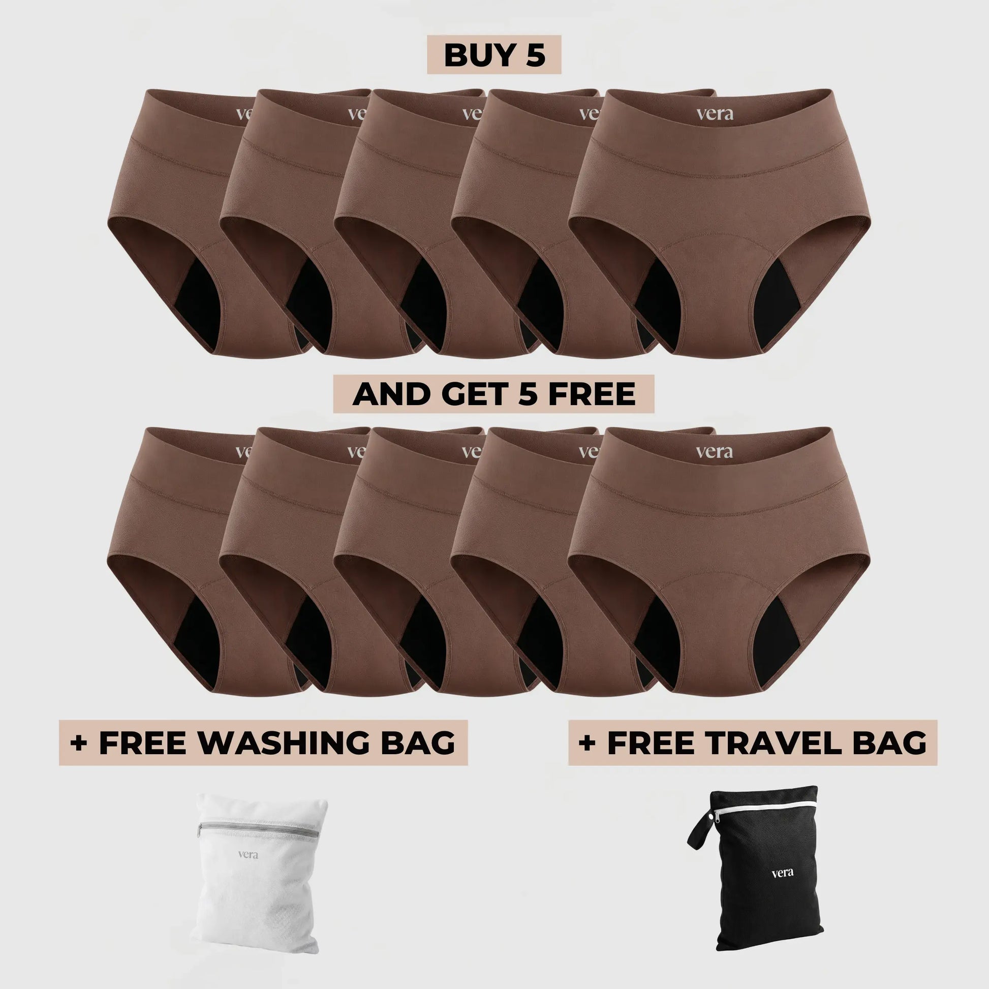 Vera's Signature Leakproof Underwear (5+5 FREE)